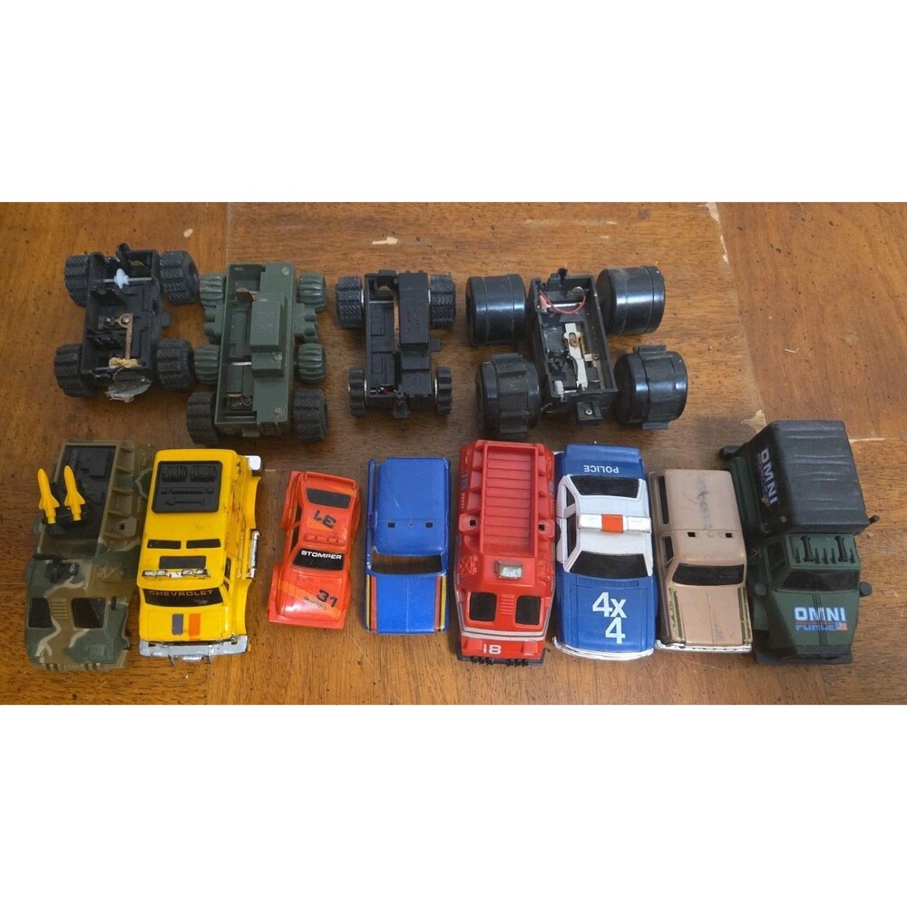 Schaper Stomper 4x4 Parts Lot Trucks (8) Bases (4) Vintage 1980s